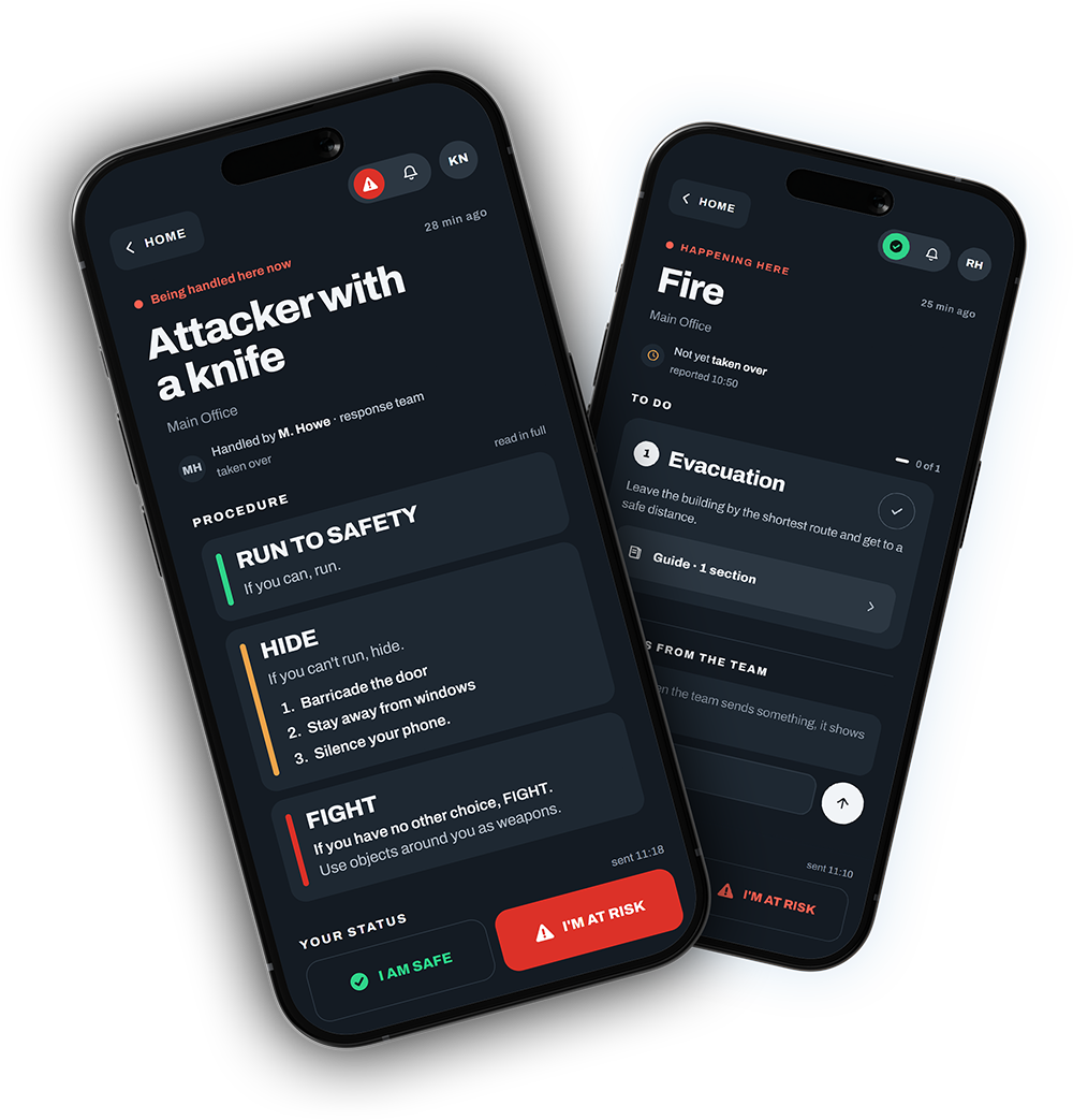 ARGOS mobile app showing an active first-aid incident